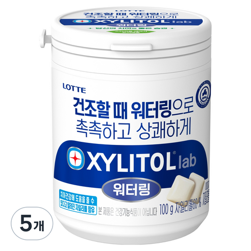 롯데자일리톨 lab 워터링, 100g, 5개