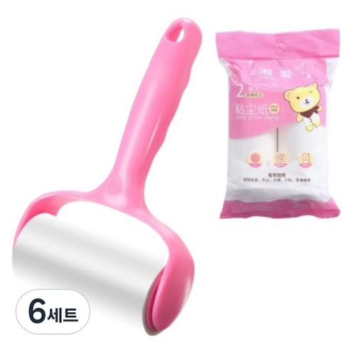 세컨드베스트 먼지제거롤러 테이프클리너 + 40매 x 2p 세트, 6세트