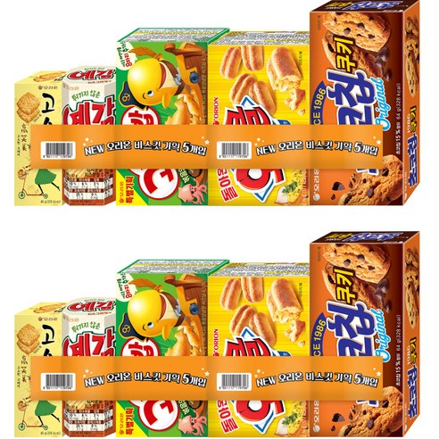 오리온 비스킷 5종 세트, 247g, 2세트