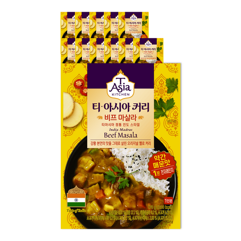 티아시아키친 비프 마살라 커리, 170g, 12개