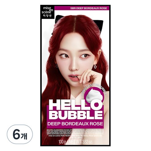 미쟝센 헬로 버블 염색제, 딥보르도로즈, 6개