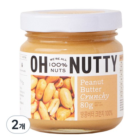 오넛티 땅콩버터 크런치 100%, 80g, 2개