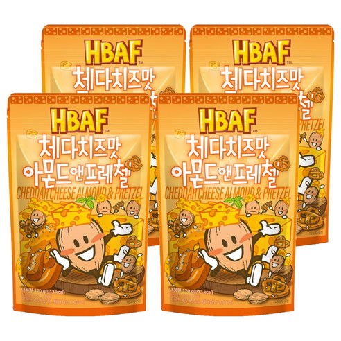 바프 체다치즈맛 아몬드 앤 프레첼, 170g, 4개