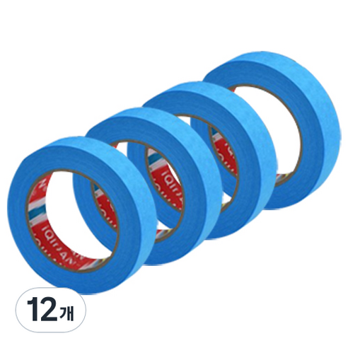 iQIHAN 칼라 마스킹 테이프 파랑 20 mm x 20 m, 12개