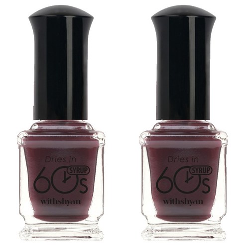 위드샨 시럽타입 반투명 60초 네일라커 매니큐어, M68 체리콕시럽, 9ml, 2개