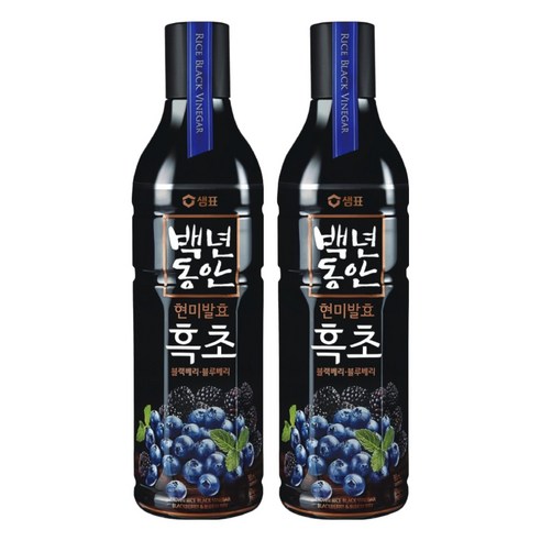 샘표 백년동안 현미발효 흑초 블랙블루베리, 900ml, 2개