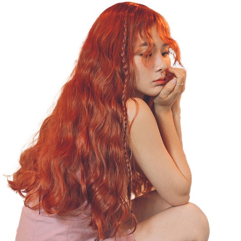 가발나라 여성용 통가발 히피펌 M, 쿠퍼오렌지믹스, 1개 - 가발/붙임머리 | 쿠팡