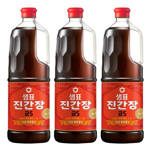 샘표 진간장 금S, 1.7L, 3개