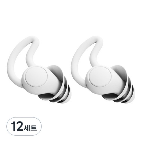 공감피크 실리콘 인이어 귀마개 화이트 + 케이스, 12개, 1쌍
