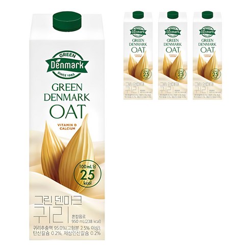 덴마크 그린덴마크 귀리, 950ml, 4개