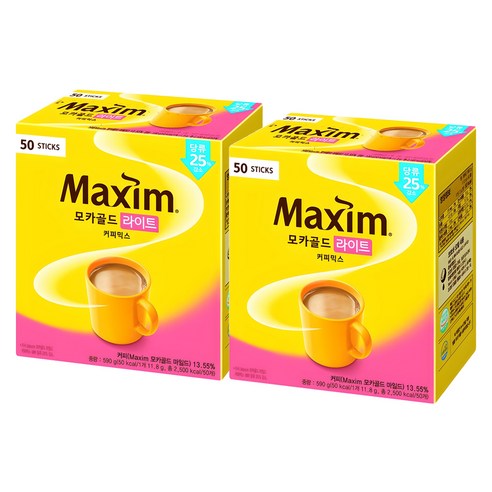 맥심 모카골드 라이트 커피믹스, 12g, 50개입, 2개