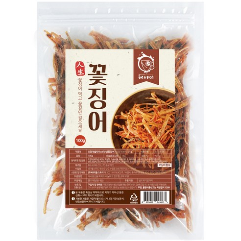 해야미 꽃징어, 100g, 1개