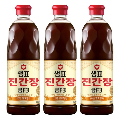 샘표 진간장 금F3, 860ml, 3개