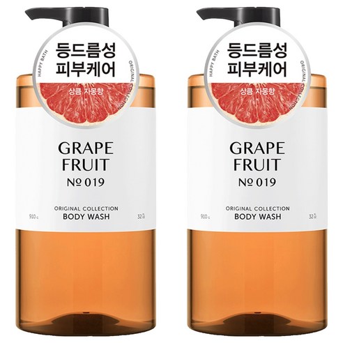 해피바스 오리지널컬렉션 등드름 자몽 바디워시, 2개, 910g