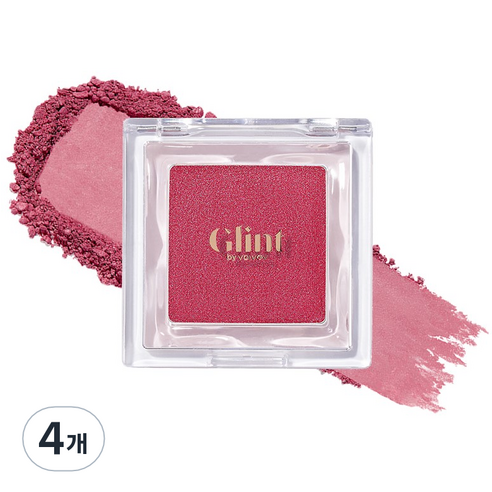 Glint 베이크드 블러쉬 블러셔 2.4g, 05 스트로베리 스모크, 4개