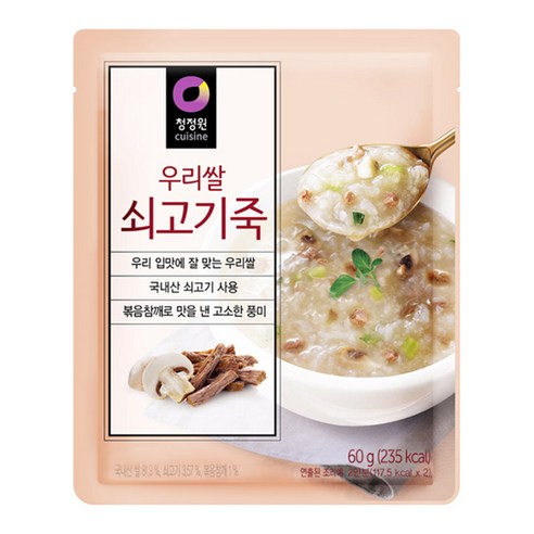 청정원 우리쌀 쇠고기죽, 60g, 1개