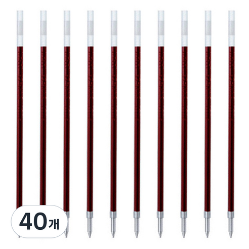 제브라 리필 4C 볼펜심 0.7mm, 레드, 40개