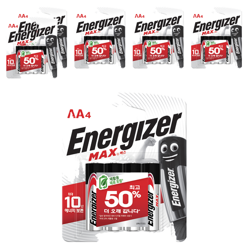 에너자이저 알카라인 맥스 AA건전지, 4개입, 6개