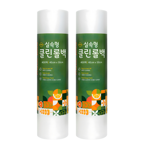 클린롤백 40 x 50 cm, 특특대(XXL) 이상, 400개입, 2개