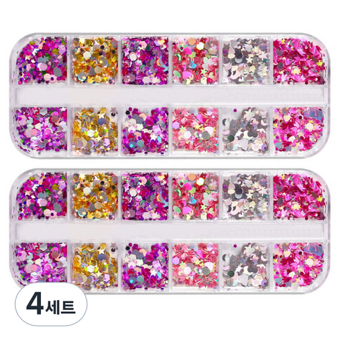 스위스녹스 셀프 네일 아트 파츠 쥬얼리 스팽글 12종 세트, 4세트, 03