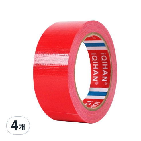 다다 고점도 강력 면 테이프 40mm x 50m, 적색, 4개