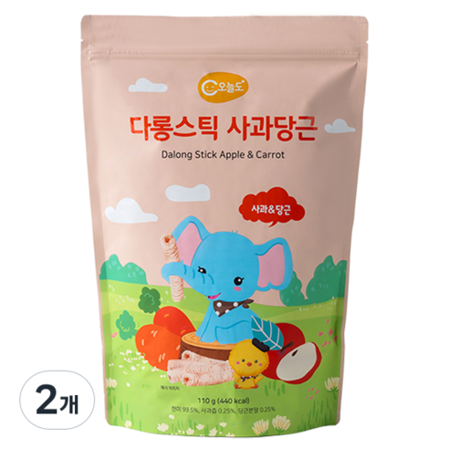 오늘도 다롱스틱 과자, 사과당근, 110g, 2개