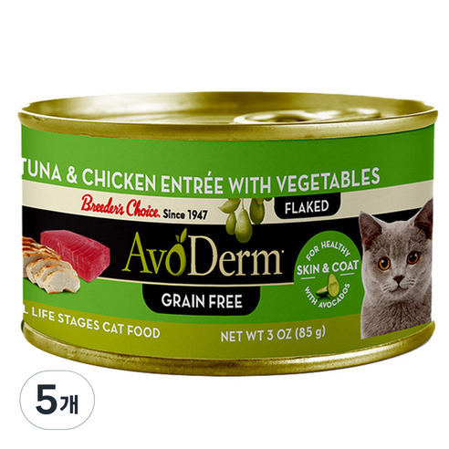 아보덤 참치 앤 치킨 고양이 주식캔, 85g, 5개