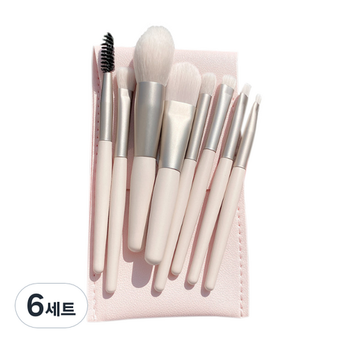 디에스 파스텔 파우치 브러쉬 8종 세트, 6세트, 화이트