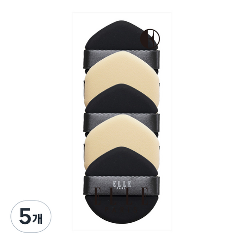 ELLE PARIS 국내산 벨벳 쿠션퍼프 5p, 5개, 무향