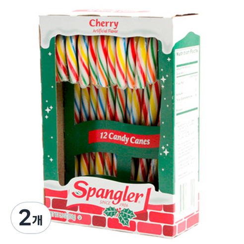 스팽글러 체리향 캔디케인 12p, 150g, 2개