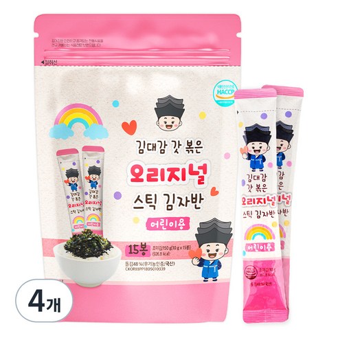 김대감 스틱 김자반 오리지널 어린이용 15p, 150g, 4개