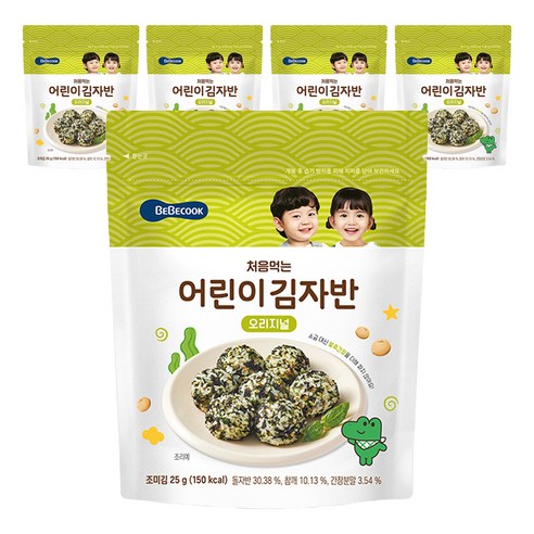 베베쿡 어린이 처음먹는 김자반 25g, 오리지널맛, 5개