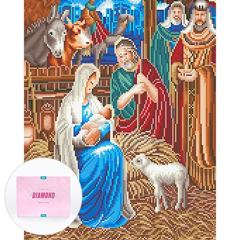 디클레어 액자 캔버스형 보석십자수 DIY 키트 40 x 50 cm, 1개, 탄생