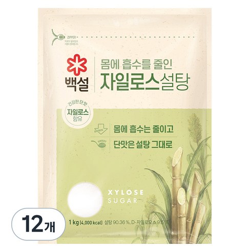 CJ 백설 하얀 자일로스설탕, 1kg, 5개