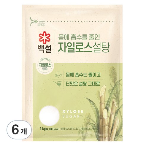 백설 자일로스 설탕, 1kg, 6개