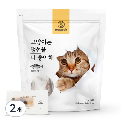 와그작 고양이는 생선을 더 좋아해 간식 21p, 대구, 15g, 2개