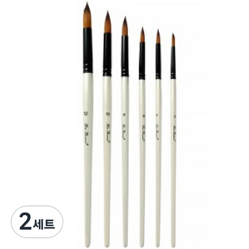리라 수채화 유화 겸용 브러쉬 세트 3, 2세트, 6종