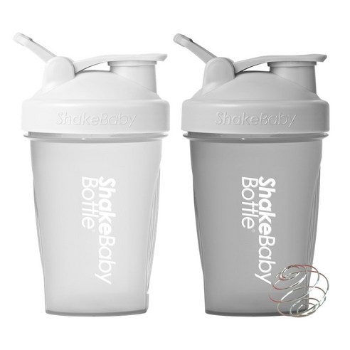 쉐이크베이비 보틀 쉐이커 2종 세트, 화이트, 퍼플, 600ml, 1세트