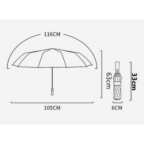 ROJI 프리미엄 UV 자외선차단 원터치 3단 암막 자동우산 양산