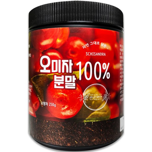 헬로우그린 오미자 분말 가루 통, 250g, 1개