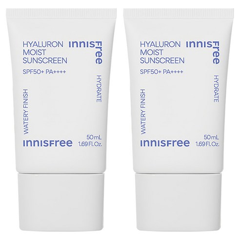 이니스프리 히알루론 수분 선크림 SPF50+ PA++++, 50ml, 2개
