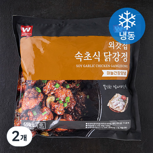 외갓집 속초식 닭강정 마늘간장양념 (냉동), 650g, 2개