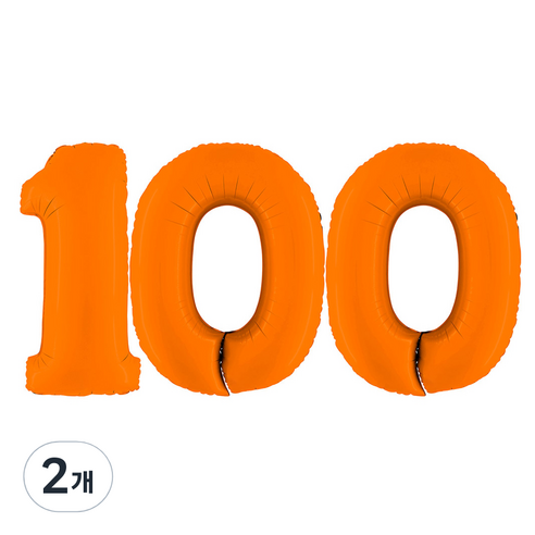 그라보벌룬 은박풍선 대 숫자 100, 오렌지, 2개