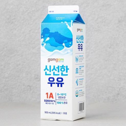 노브랜드 멸균우유  곰곰 신선한 우유, 900ml, 1개