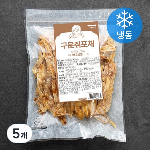 바다원 구운쥐포채 (냉동), 200g, 5개