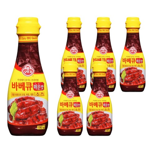 오뚜기 바베큐소스 매운맛, 280g, 6개