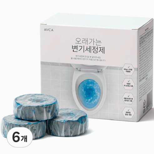 아브카 오래가는 변기세정제 10p, 400g, 6개