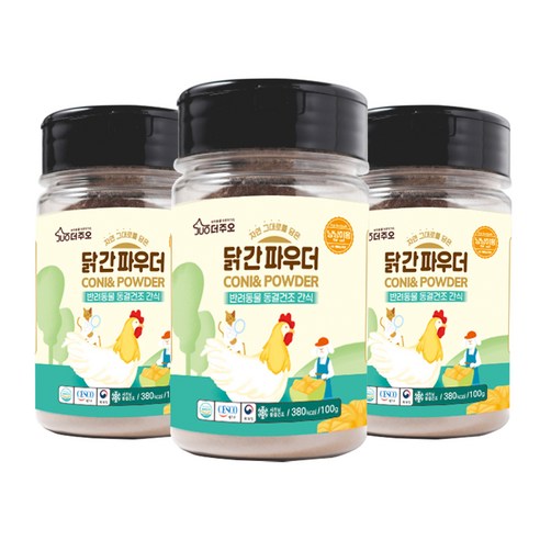 더주오 고양이 파우더 100g, 닭간, 3개