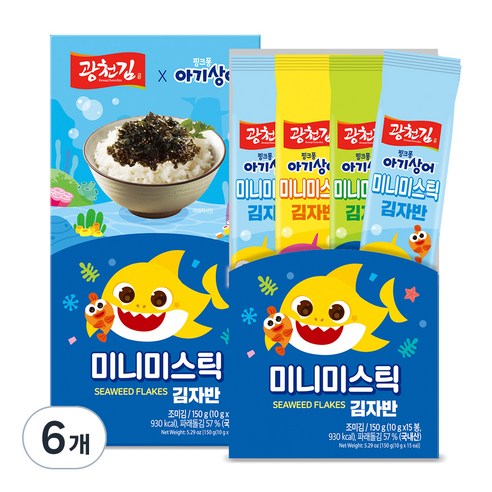 핑크퐁 미니미스틱 김자반 10g x 15p, 150g, 6개