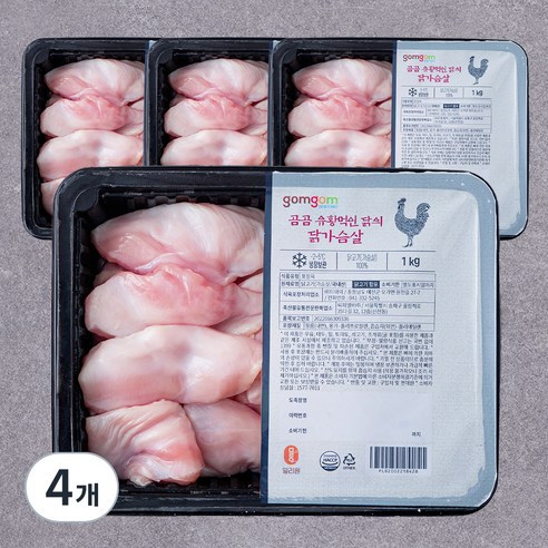 곰곰 유황먹인 닭의 닭가슴살 (냉장), 1kg, 4개